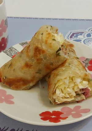 生菜培根蔥捲餅 的食譜成品照片