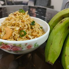 A picture of Raw Banana farali crispy Chivda.