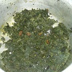 A picture of Pumpkin leaves with Coconut Milk (Lisebebe) #vegetablecontest#.