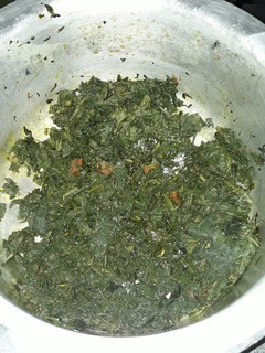 A picture of Pumpkin leaves with Coconut Milk (Lisebebe) #vegetablecontest#.