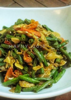 Foto resep Tumis Kacang Panjang Ikan Asin Enak Gampang