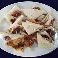 A picture of Egg and Bacon Canapé.