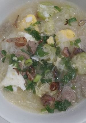 Foto resep Sayur oyong telor bakso soun