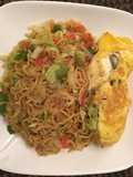 Indomine with fried egg