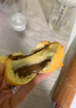 Une photo de Beignet au chocolat / confiture