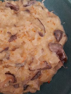 Una foto de Risotto de setas con nata