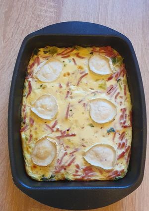 Une photo de Flan de poireaux allumettes de jambon chèvre