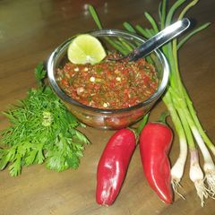 A picture of Fresh herb chutney.