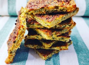 Foto di Schiacciata di ceci con zucca e rosmarino