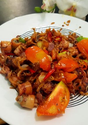 Foto resep Tumis cumi asin ikan teri