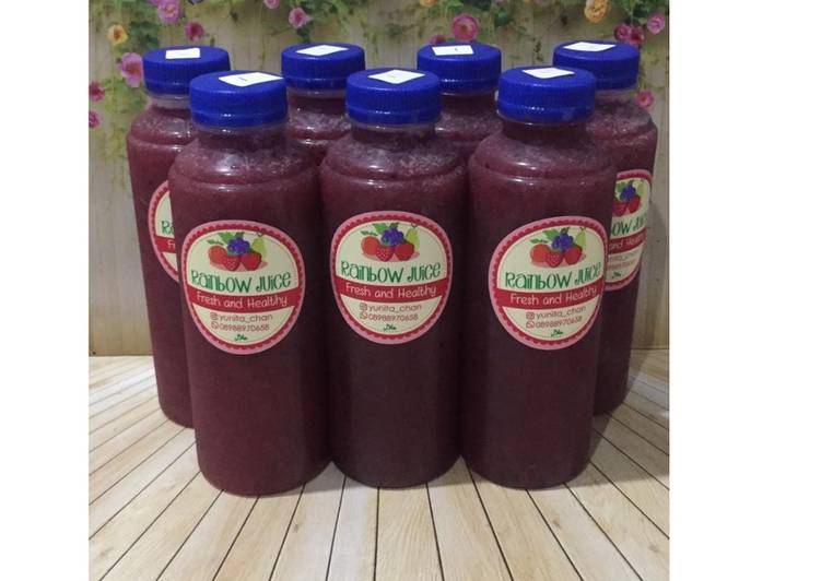 Langkah memasak Diet Juice Pomelo Plum Apple Blackberry nikmat