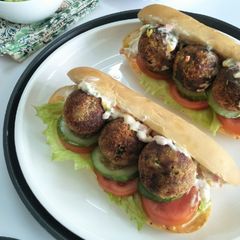 A picture of Veggie Soya Balls Sub Sandwich.