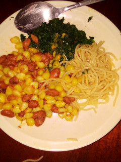 A picture of Pasta with githeri.