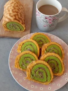Foto resep Pandan Tiger Roll Cake