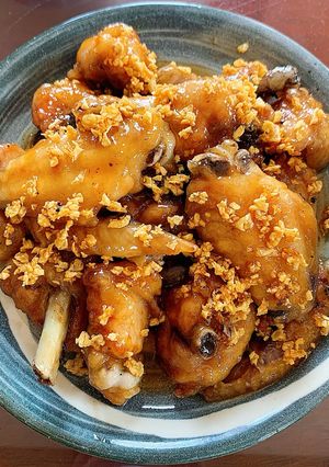 Hình của món Gà rim mắm tỏi.