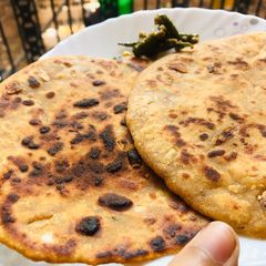 A picture of Dal-paratha.