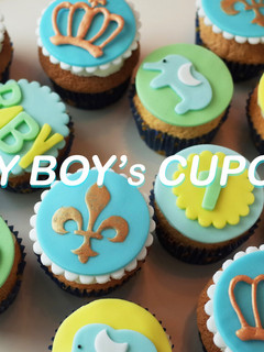 Baby Boy生日杯子蛋糕 的食譜成品照片