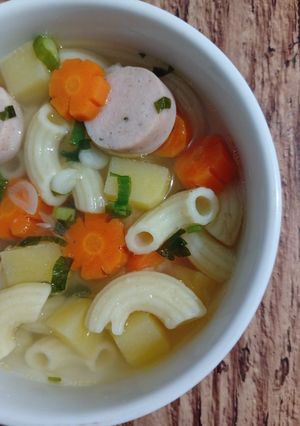 Foto resep 889) Sup Makaroni Sosis