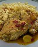 Pollo al ajillo con ñoras