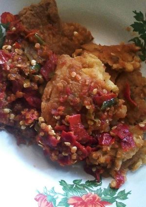 Foto resep Tempe-telor geprek #menuiduladha