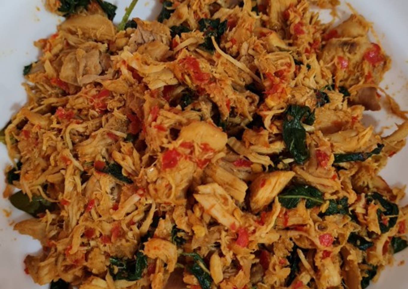 Ayam suwir kemangi bumbu bali