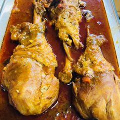 A picture of Root Beer Braised Turkey Drumsticks.