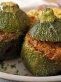 Petites Courgettes rondes farcies à l'aubergine au Cook Expert