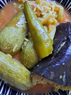 صورة لوصفة كوسا وباذنجان محشي...🍽😋