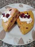 Torta de avena y arándanos rojos al sartén