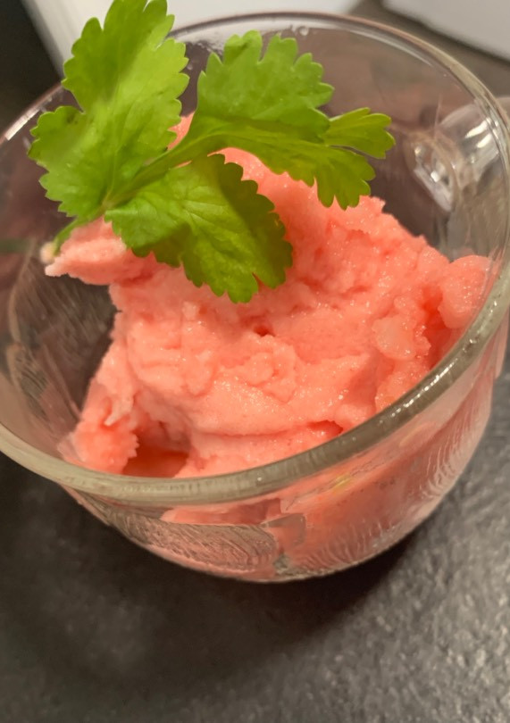 Una foto de Sorbete de sandía Thermomix