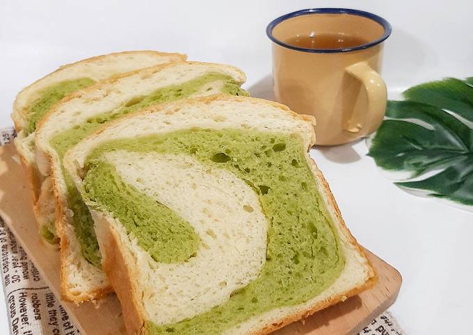 Resep Swirl Bread Matcha (Biga method), Menggugah Selera