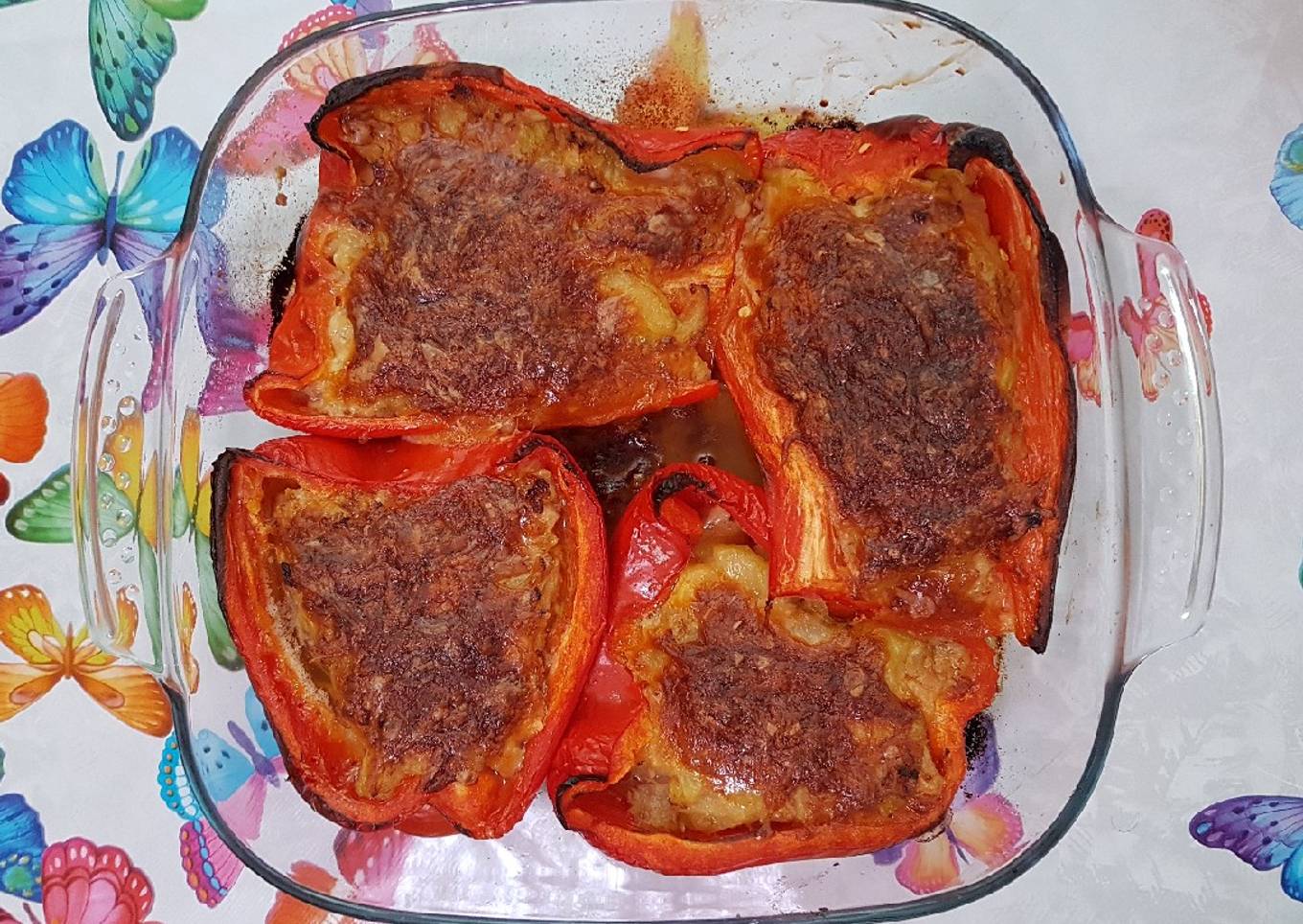 Pimientos gratinados al horno