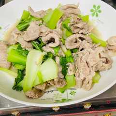 青江菜炒梅花豬-レシピのメイン写真