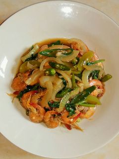 Foto resep Tumis udang cabe ijo