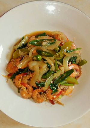 Foto resep Tumis udang cabe ijo