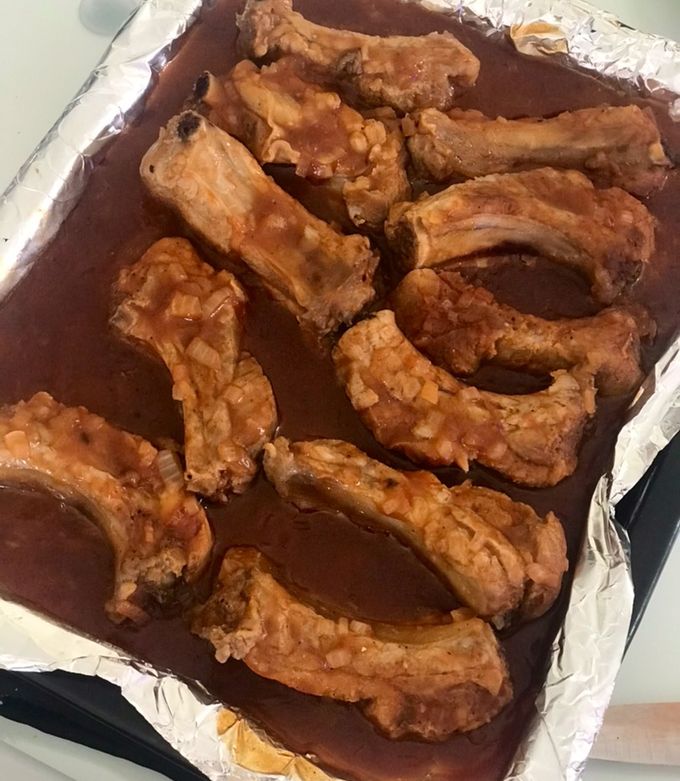 Una foto de Costillas de cerdo BBQ