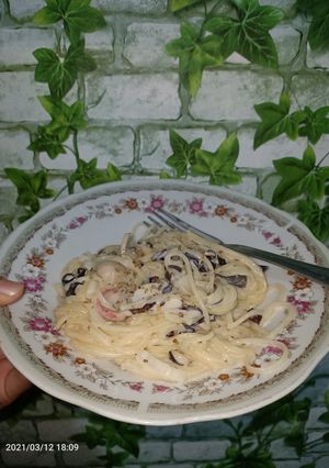 Foto resep Spaghetti Carbonara with fiber creame