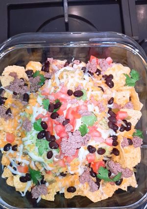 Una foto de Nachos con carne