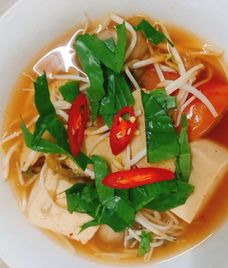 canh đậu phụ kimchi