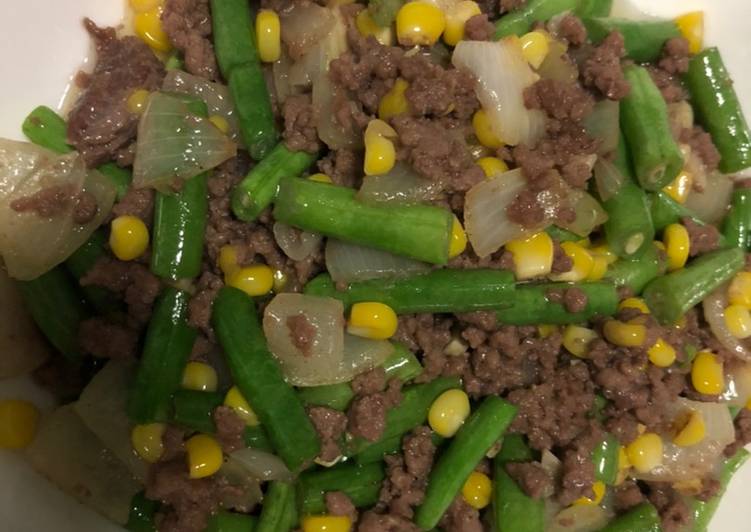 Resep Daging giling cah buncis jagung manis yang sempurna