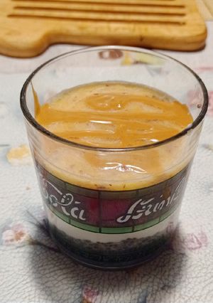 Foto di Budino di Chia con frullato di pesche