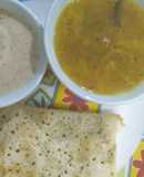 Dosa sambhar and chutney