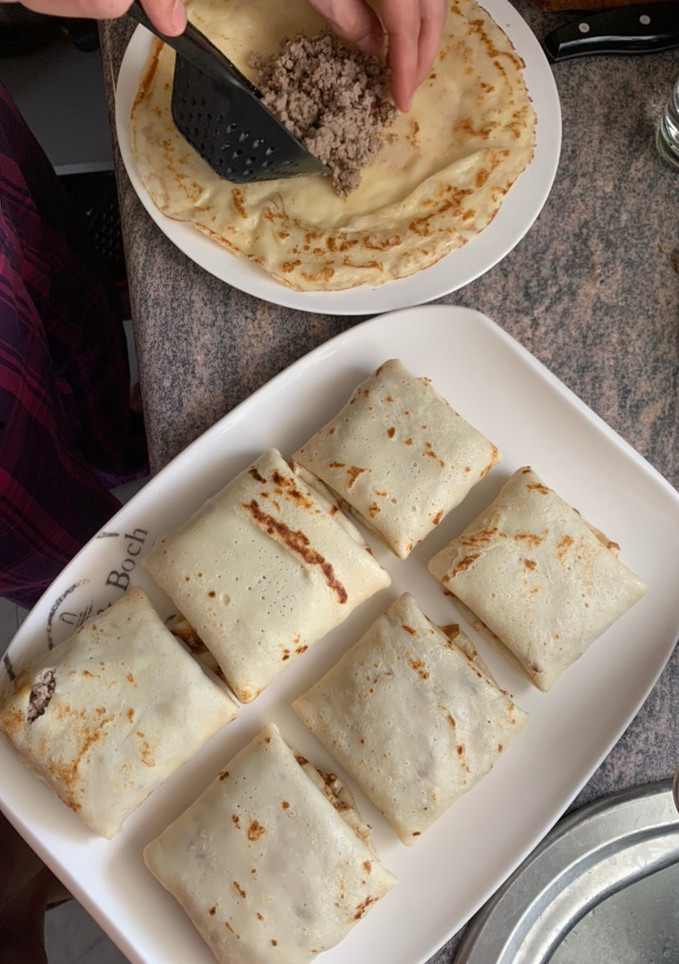 Una foto de Crepes de ternera