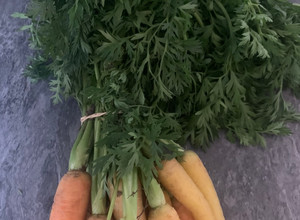 A picture of Carrot top pesto.