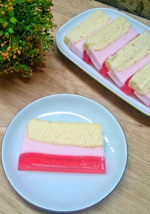 Foto resep Puding cake madona / cake puding lapis busa