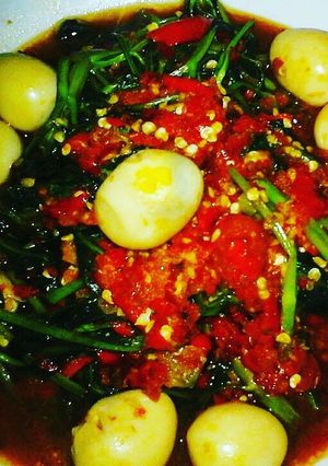 Foto resep Kangkung  telur puyuh