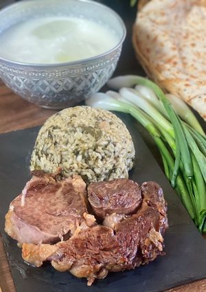 صورة لوصفة طبخ اللحم مع الرز الكوردي