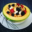 Postre de frutas del bosque con quinoa integral- fácil