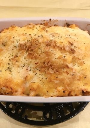 A picture of Kimchi Seafood Rice Gratin.
