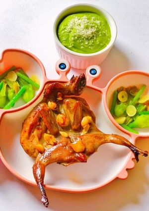 Hình của món Chim Cút Nướng Bơ Tỏi.